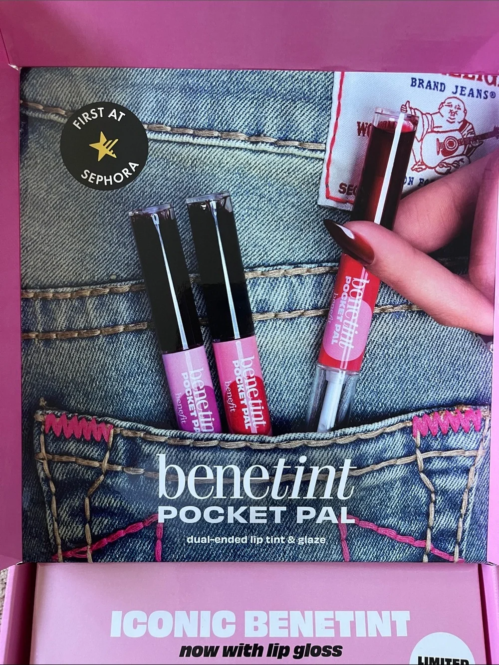 Benefit cosmetics Pocket Pal Lip Tint & Gloss Set - Pink/Red